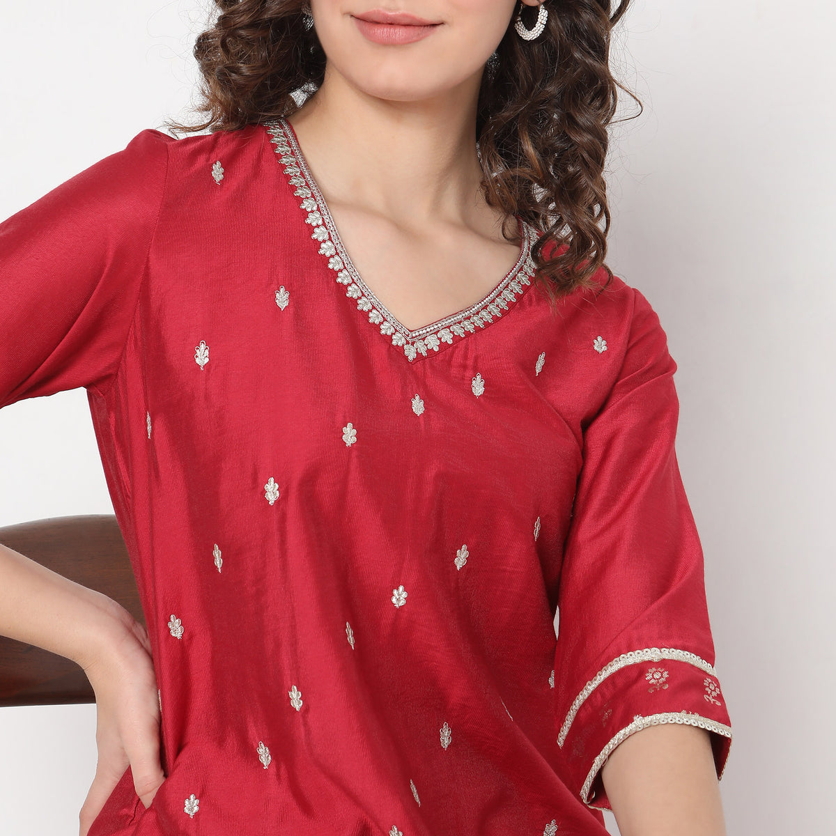 Flare Fit Embellished Kurta