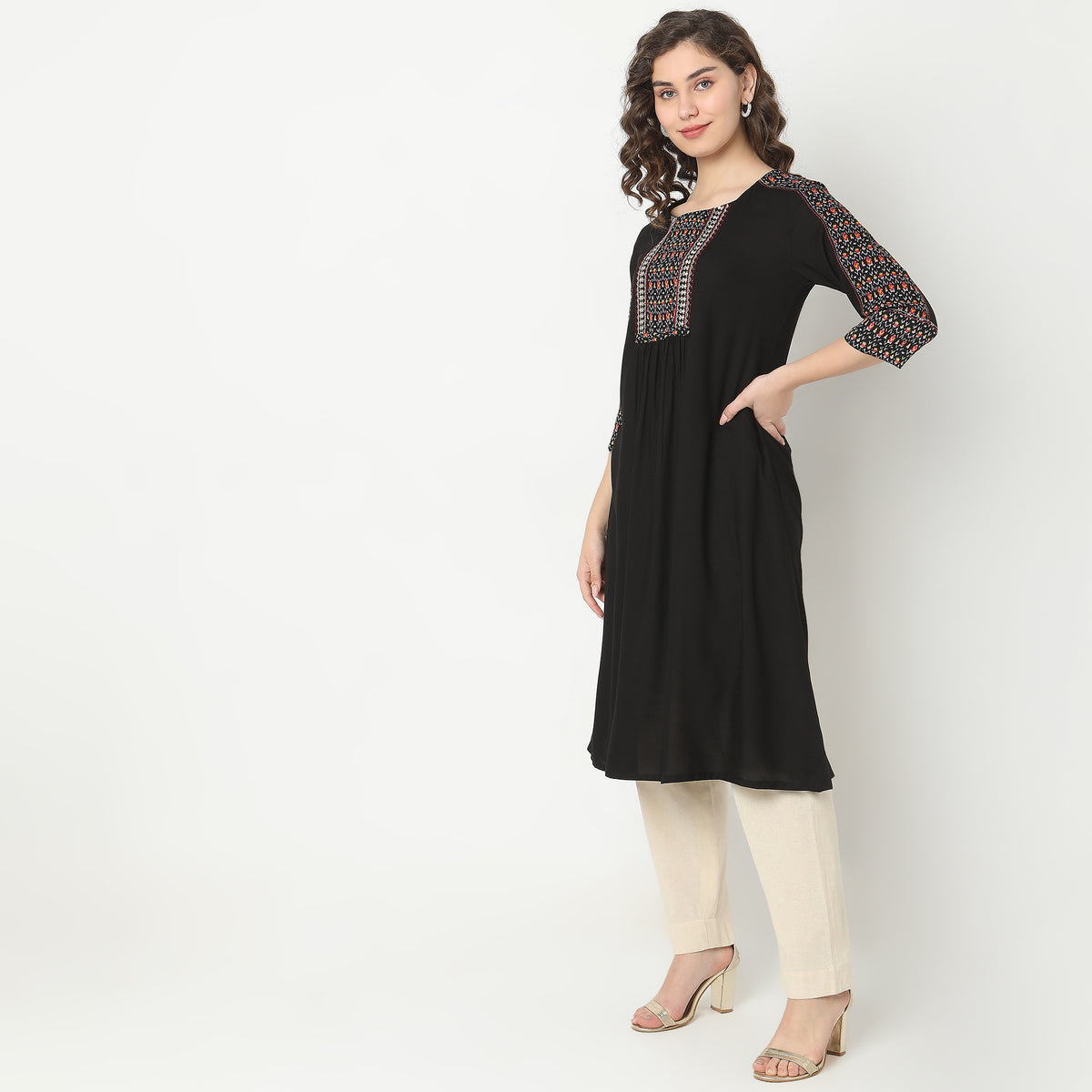 Flare Fit Printed Kurta