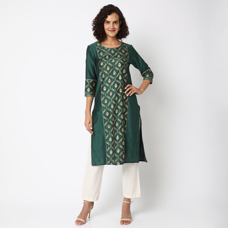 Flare Fit Printed Kurta