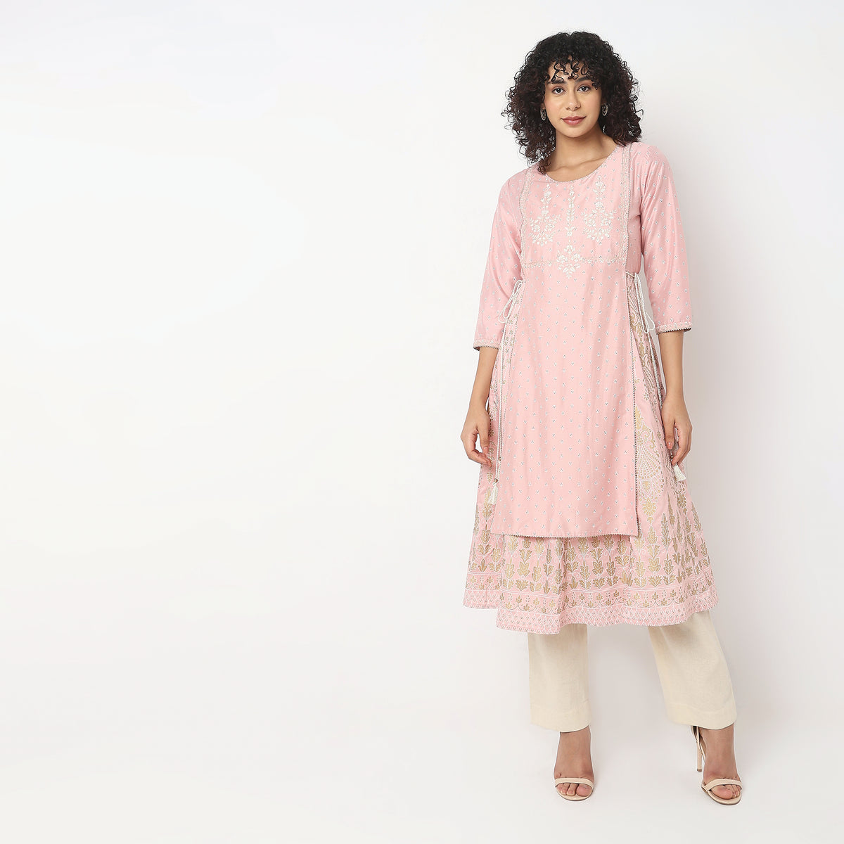 Flare Fit Embroidered Kurta