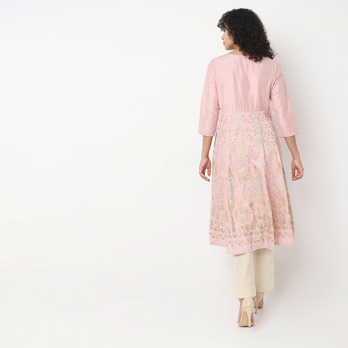 Flare Fit Embroidered Kurta