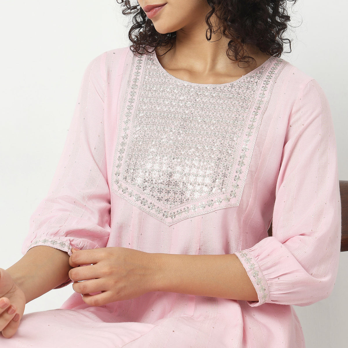 Flare Fit Embellished Kurta