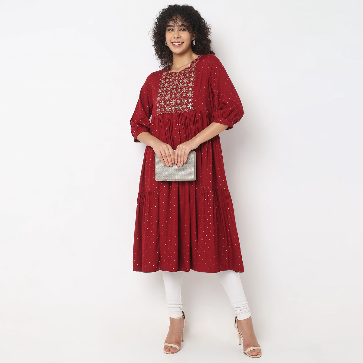 Flare Fit Embellished Kurta