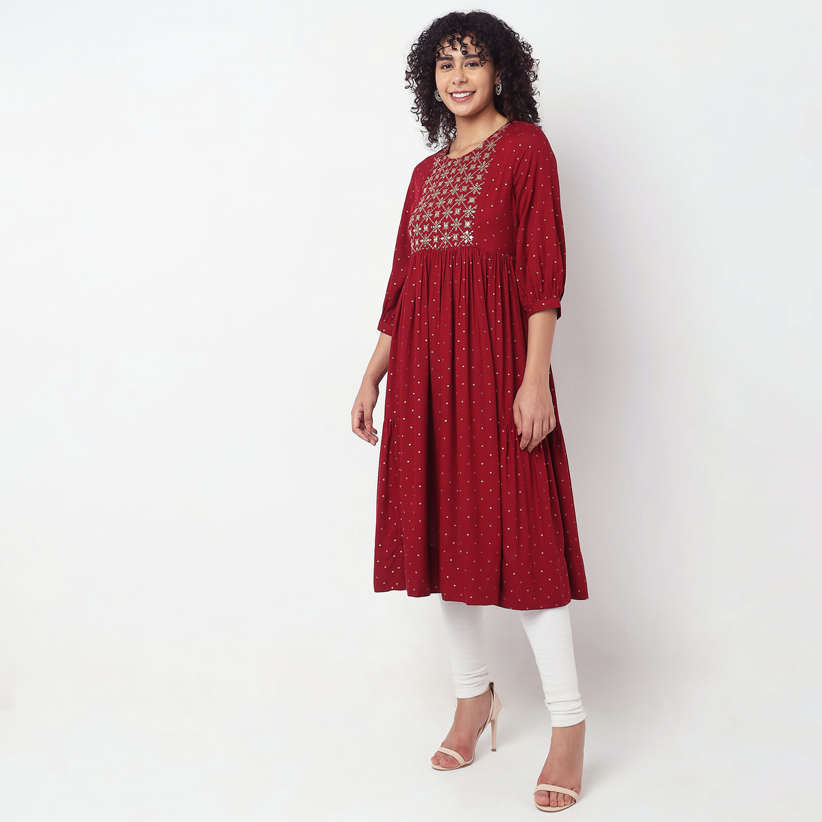 Flare Fit Embellished Kurta