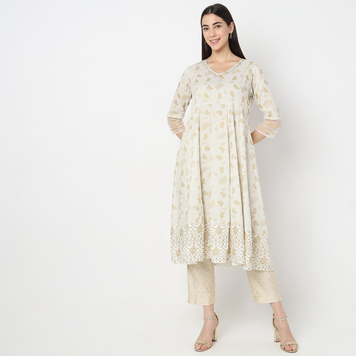 Flare Fit Printed Kurta