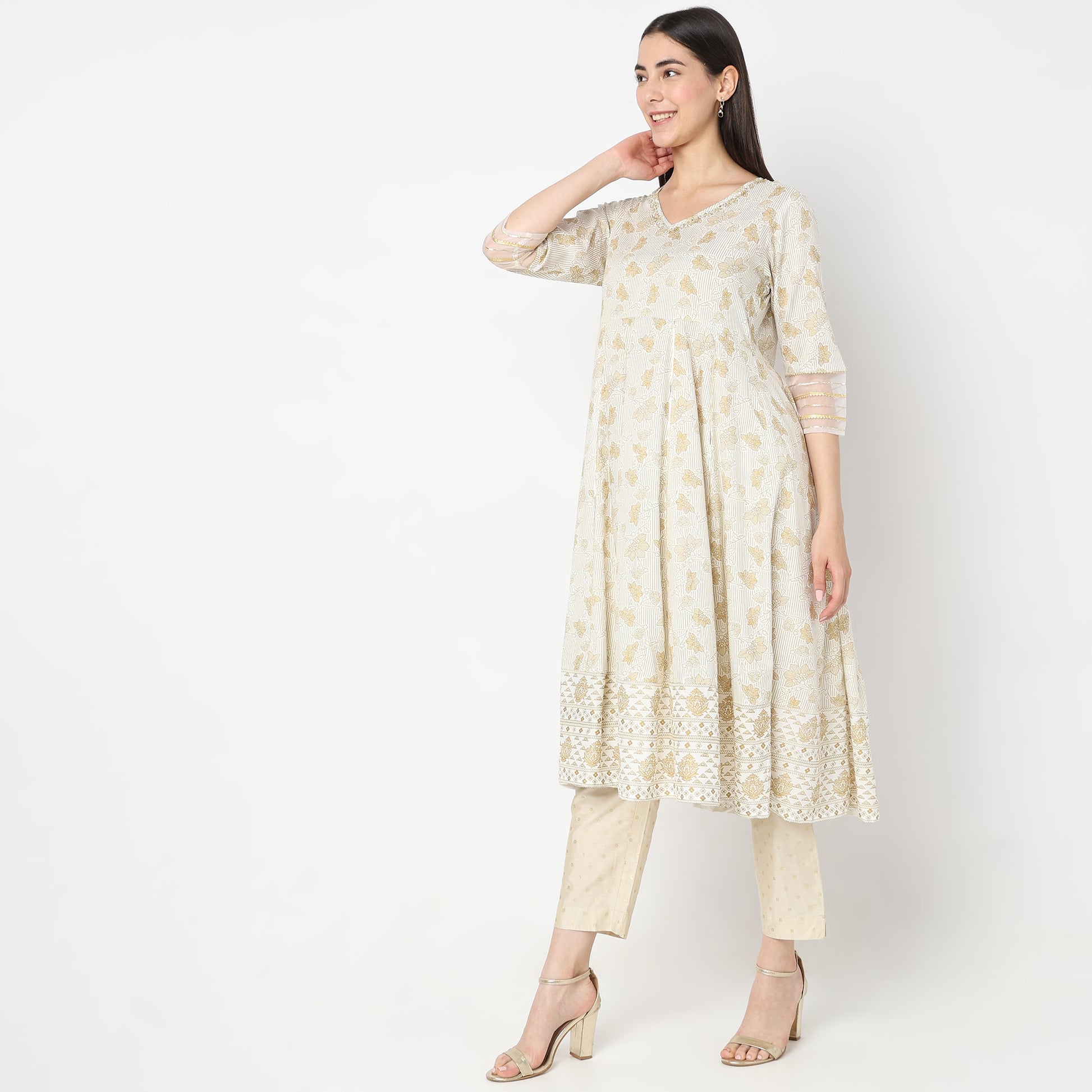 Flare Fit Printed Kurta