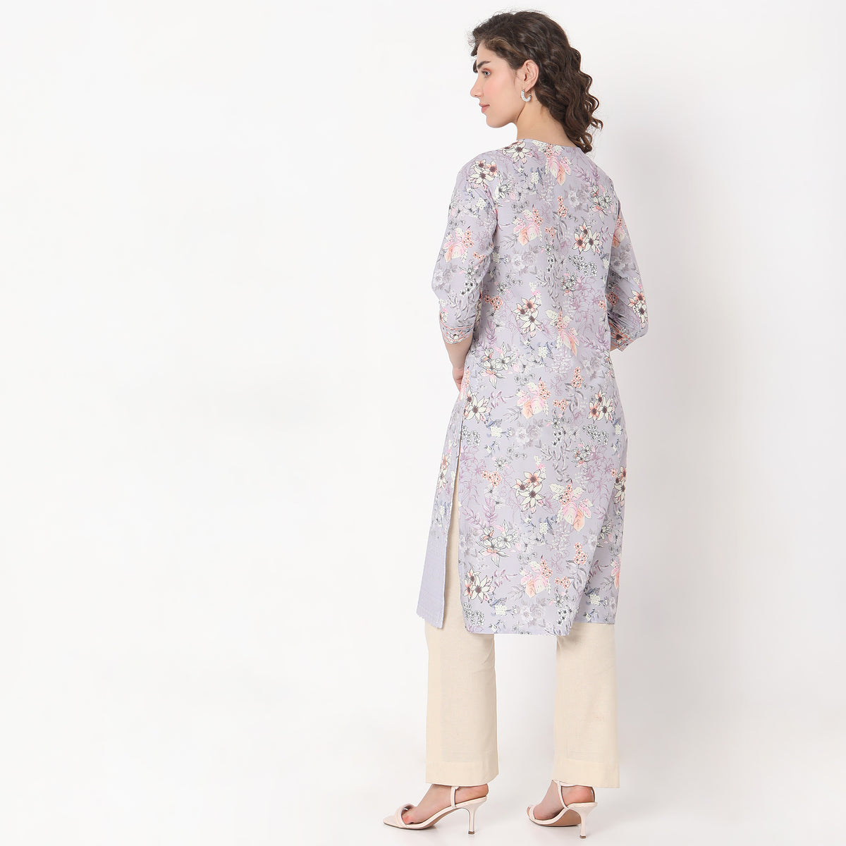 Straight Fit Floral Kurta