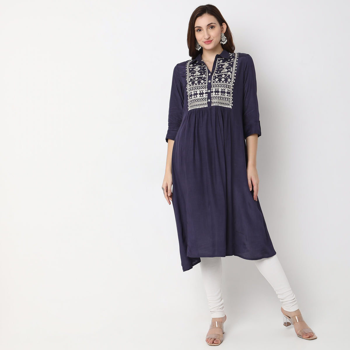 Flare Fit Embellished Kurta