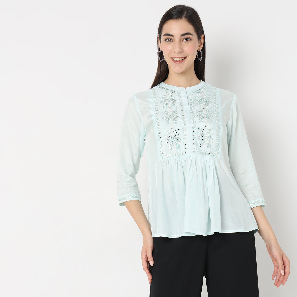 Flare Fit Embellished Kurta