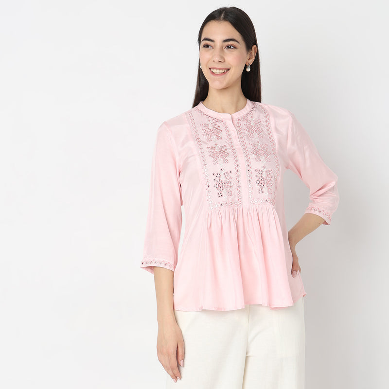 Flare Fit Embellished Top