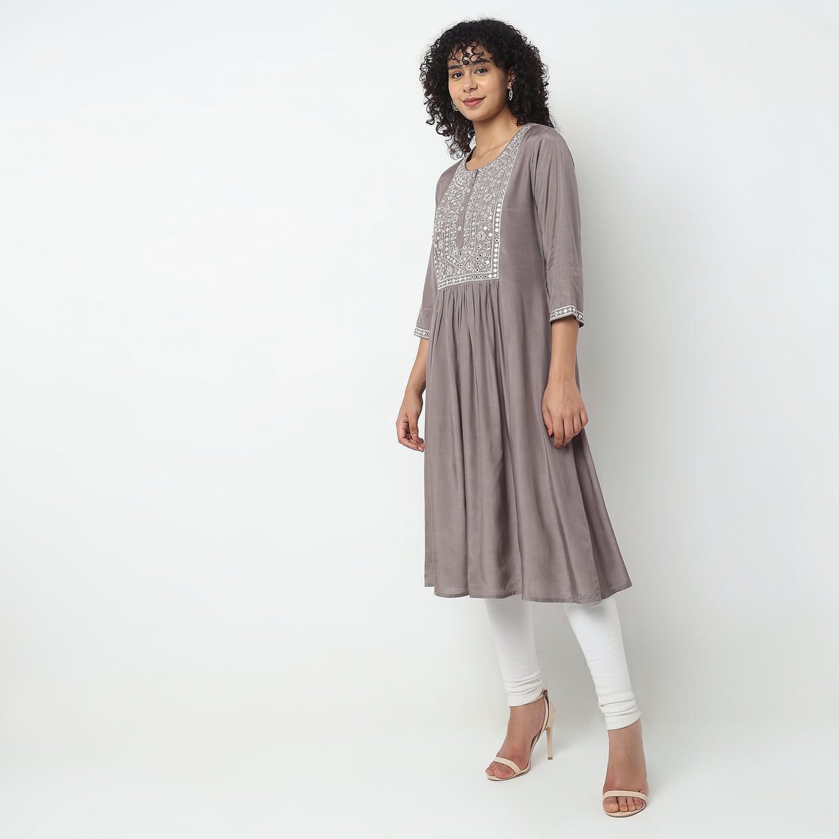 Flare Fit Embellished Kurta