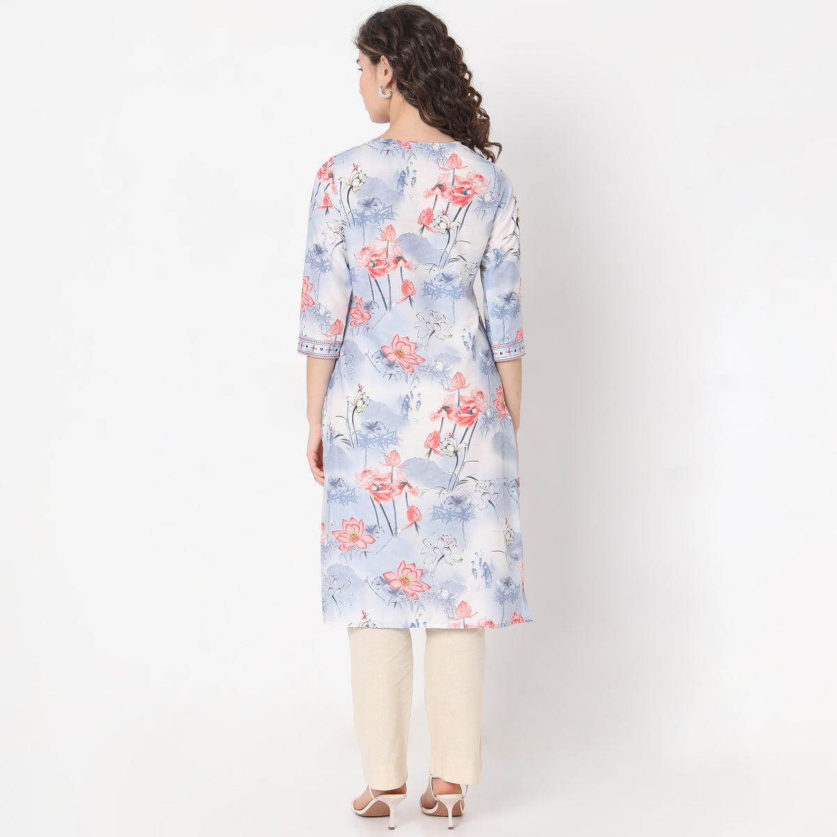 Straight Fit Floral Kurta