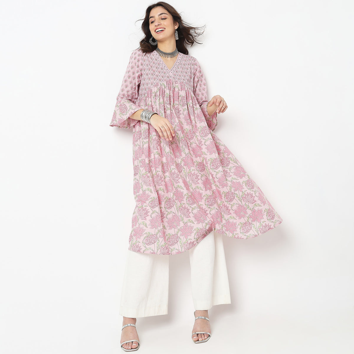 Flare Fit Printed Kurta