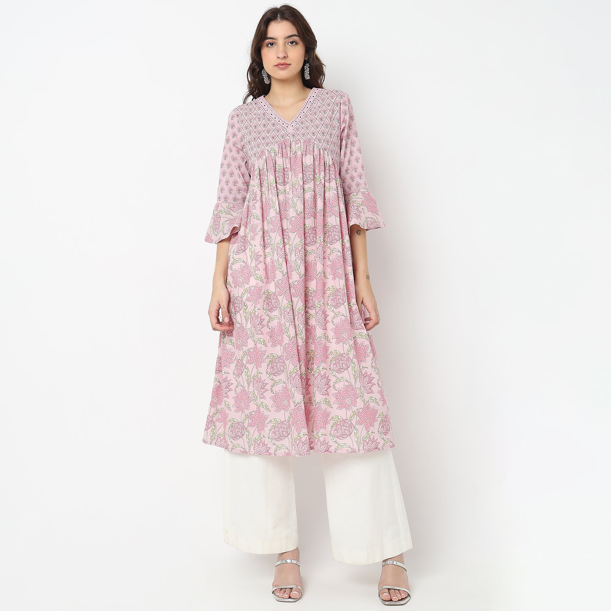 Flare Fit Printed Kurta