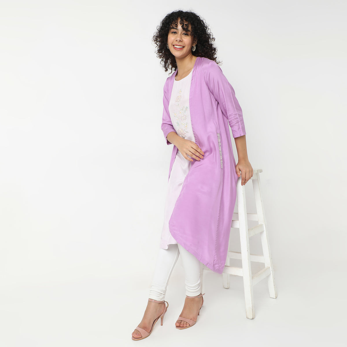 Flare Fit Embroidered Kurta