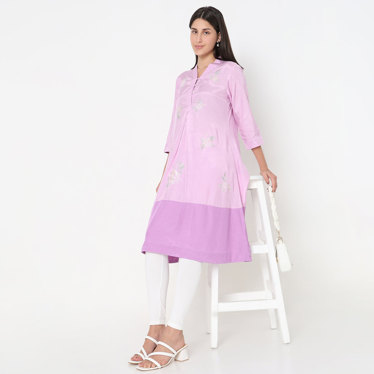 Flare Fit Embroidered Kurta