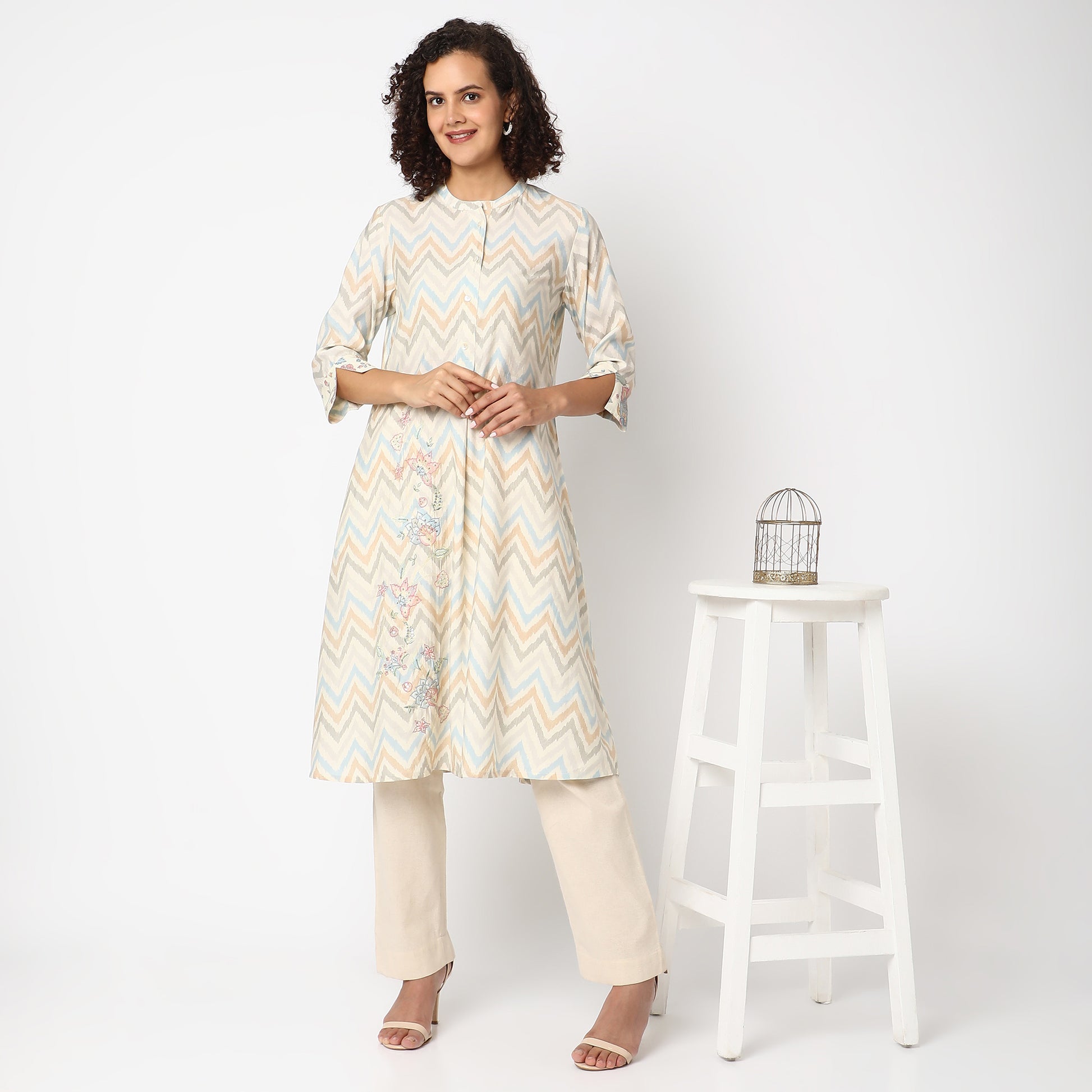 Flare Fit Printed Kurta