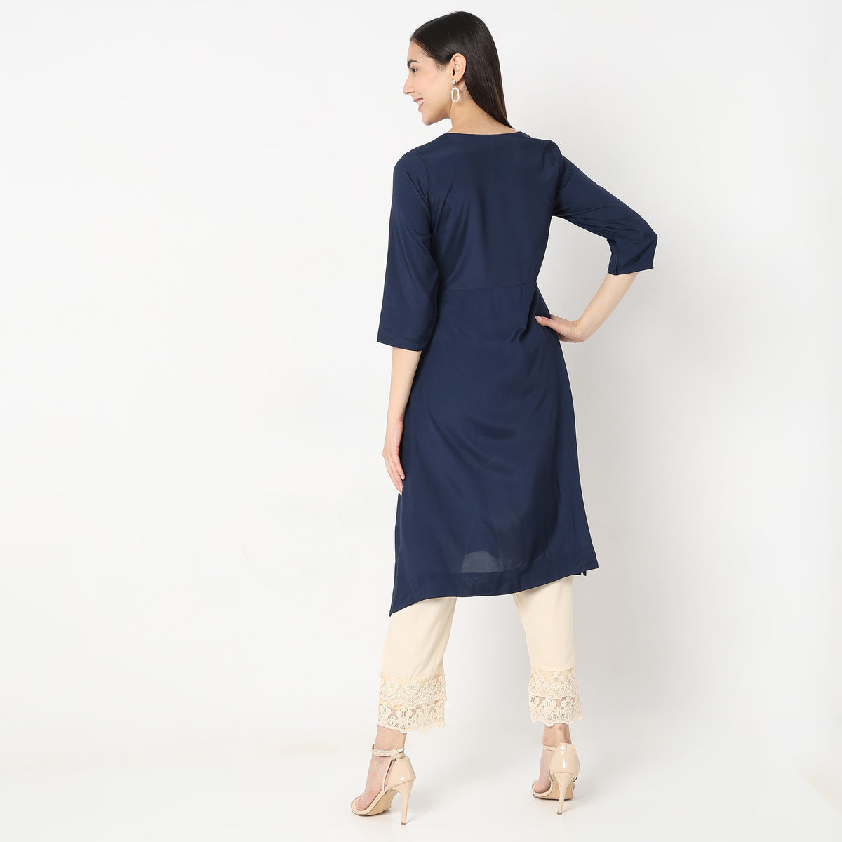 Flare Fit Embroidered Kurta