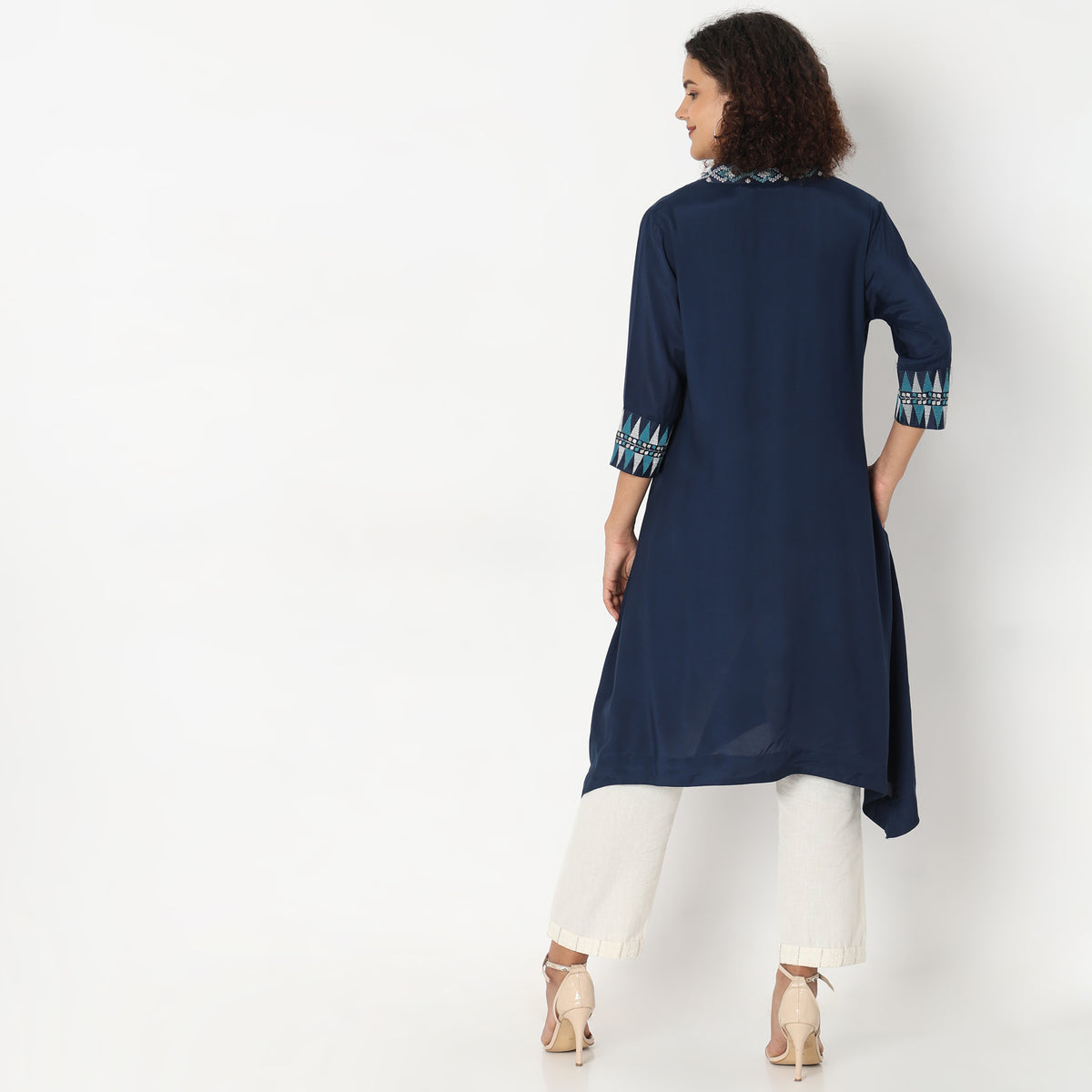 Flare Fit Embroidered Kurta