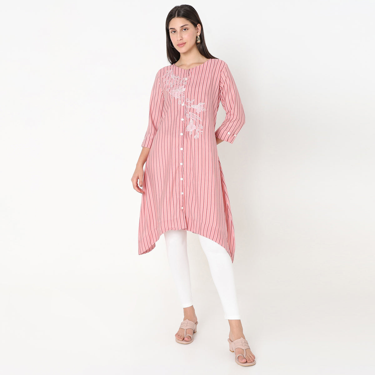 Flare Fit Embroidered Kurta