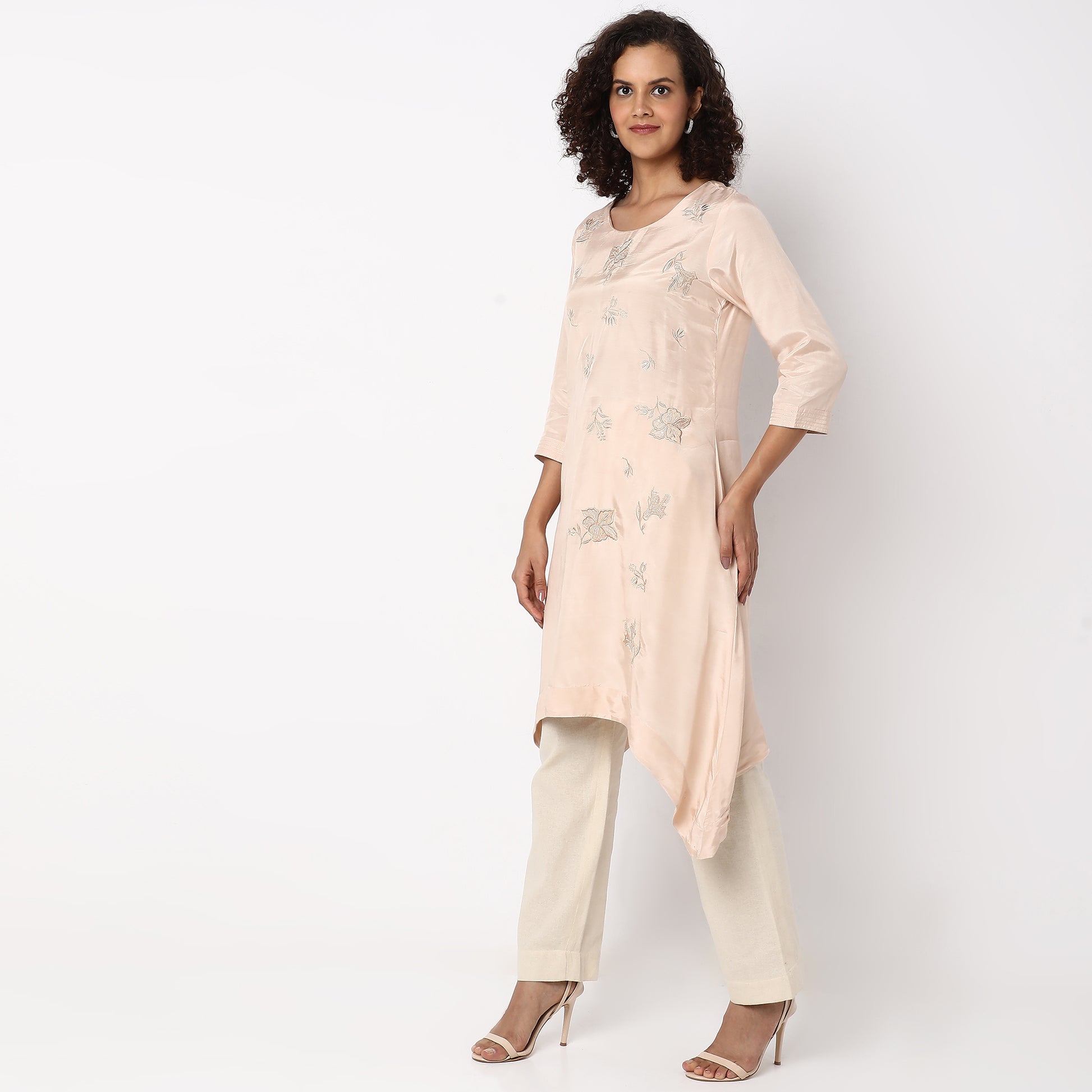 Flare Fit Embroidered Kurta