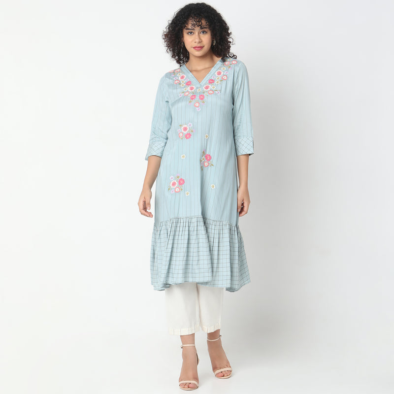 Flare Fit Printed Kurta