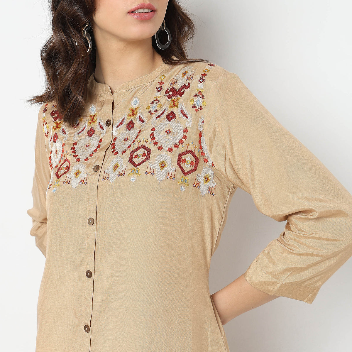 Flare Fit Embroidered Kurta