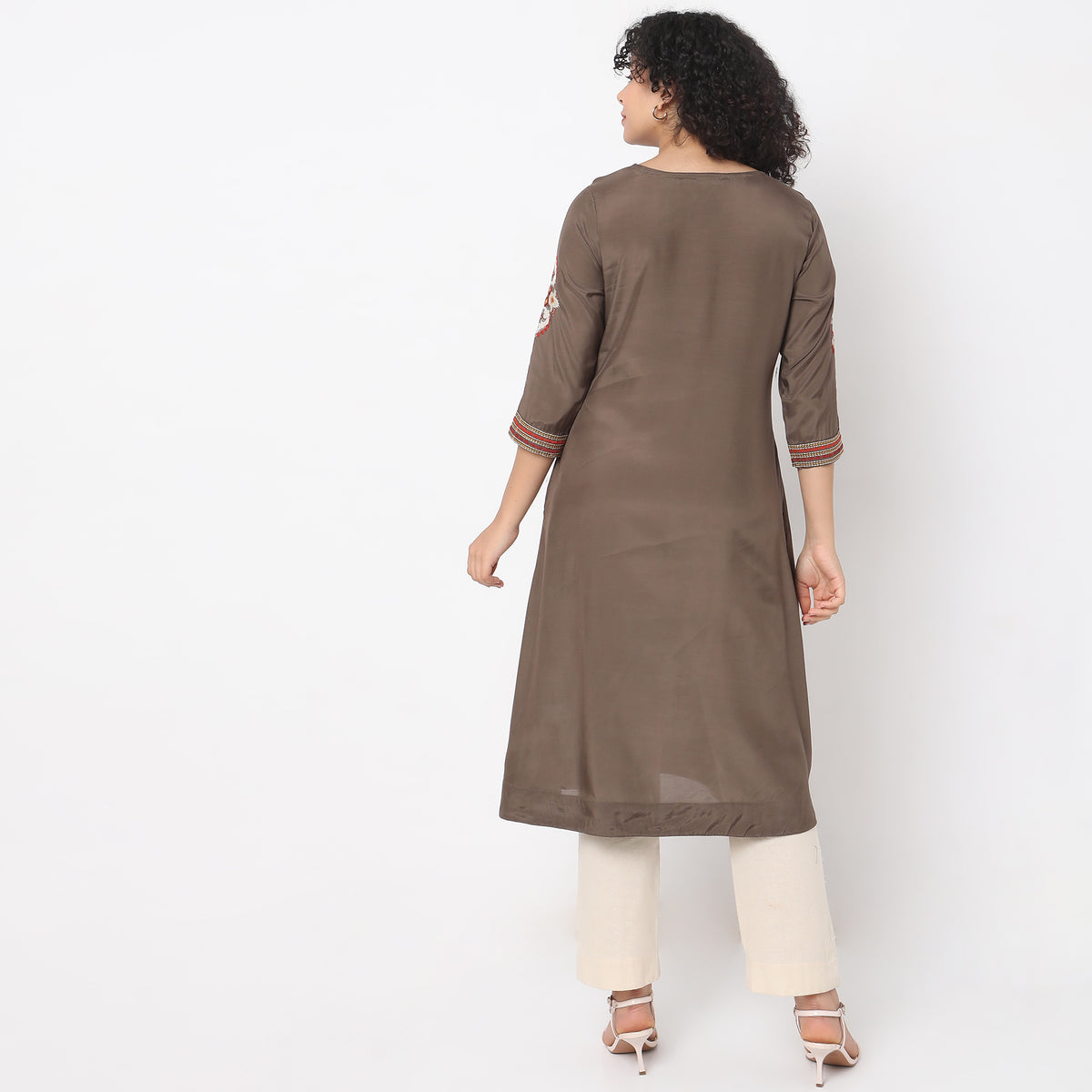 Flare Fit Embroidered Kurta