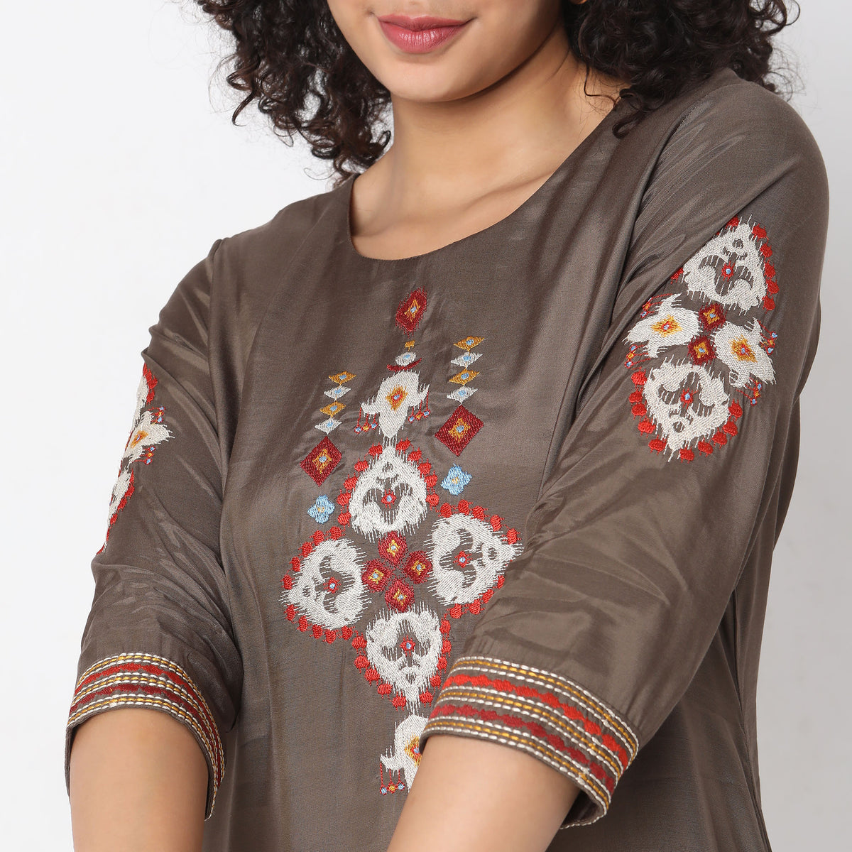 Flare Fit Embroidered Kurta