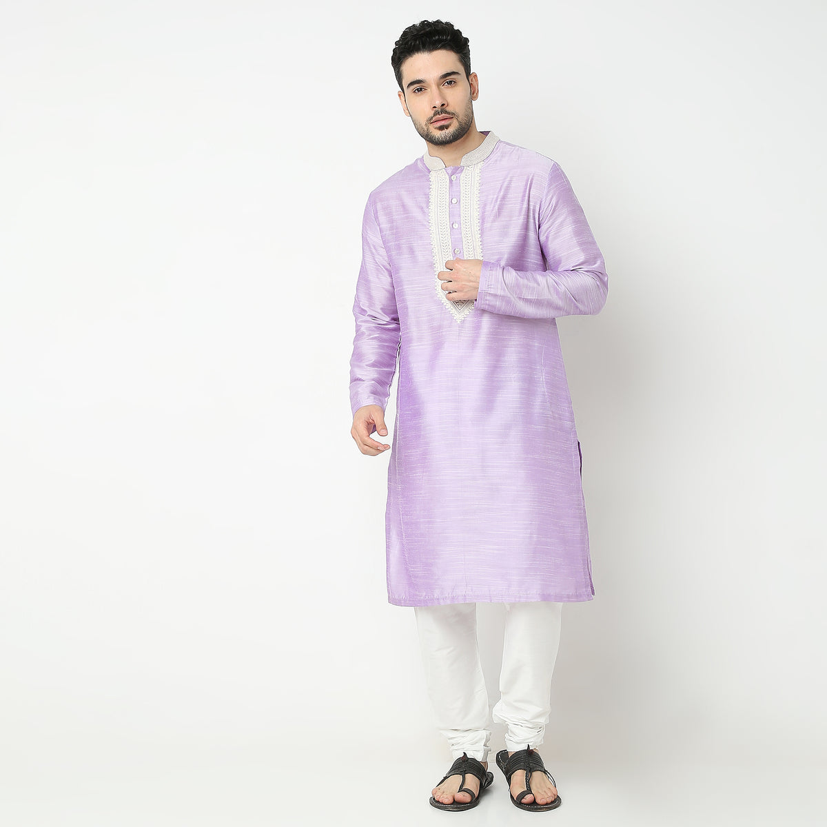 Regular Fit Embroidered Kurta