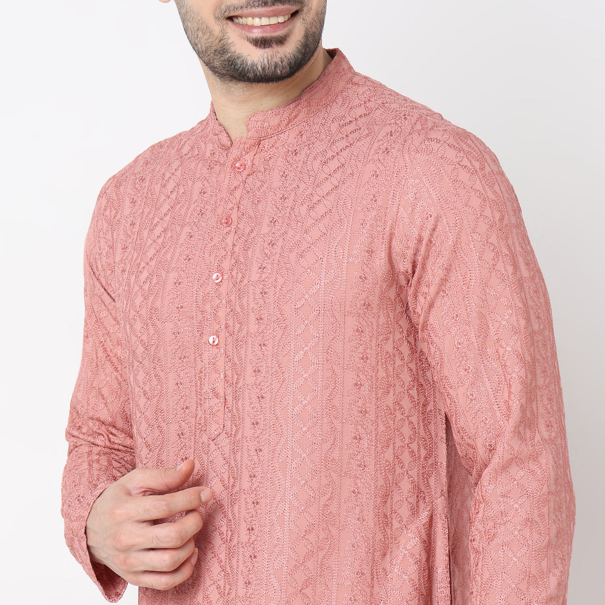 Regular Fit Embroidered Kurta