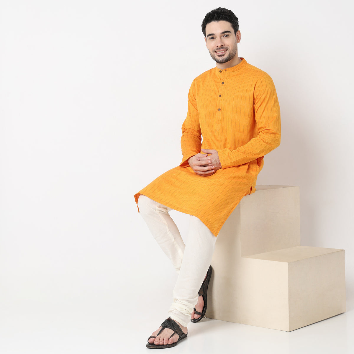 Regular Fit Striped Kurta