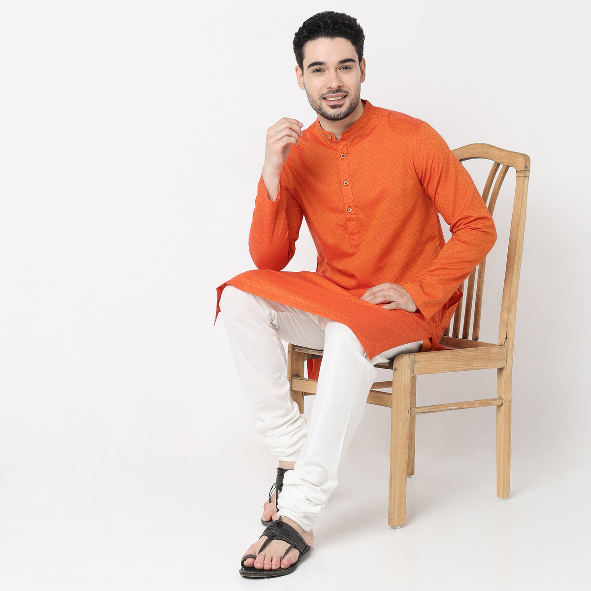 Regular Fit Floral Kurta