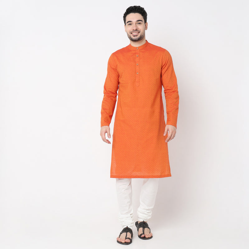 Regular Fit Floral Kurta