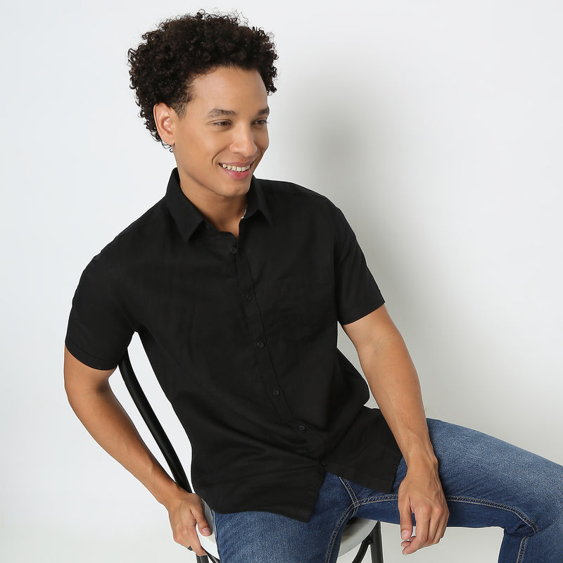 Regular Fit Solid Shirt