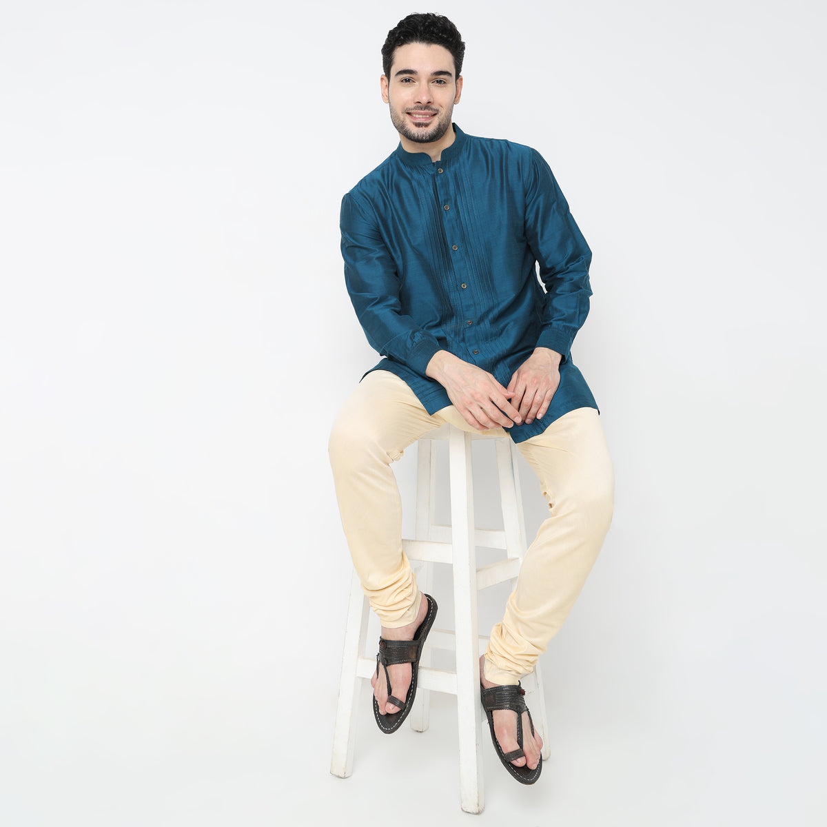 Regular Fit Solid Short Kurta