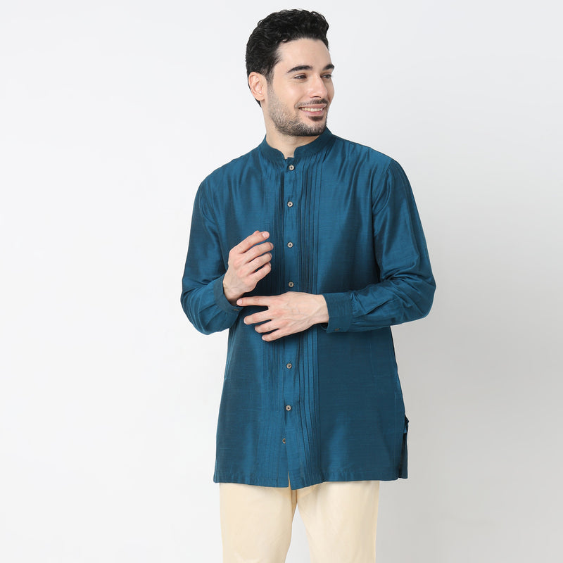 Regular Fit Solid Short Kurta