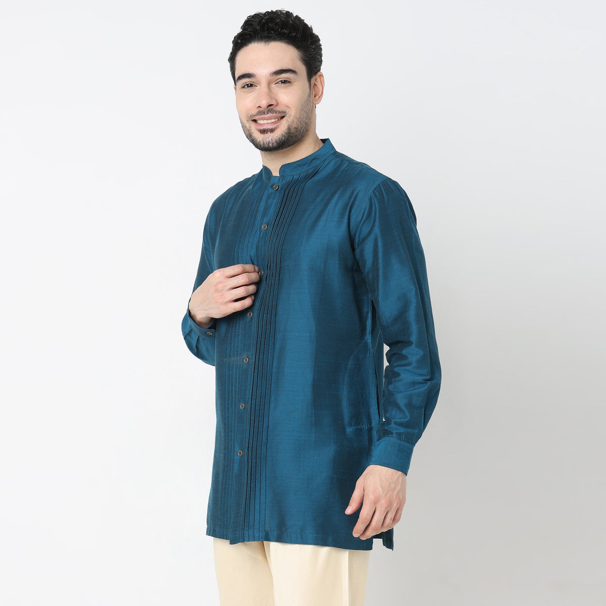 Regular Fit Solid Short Kurta