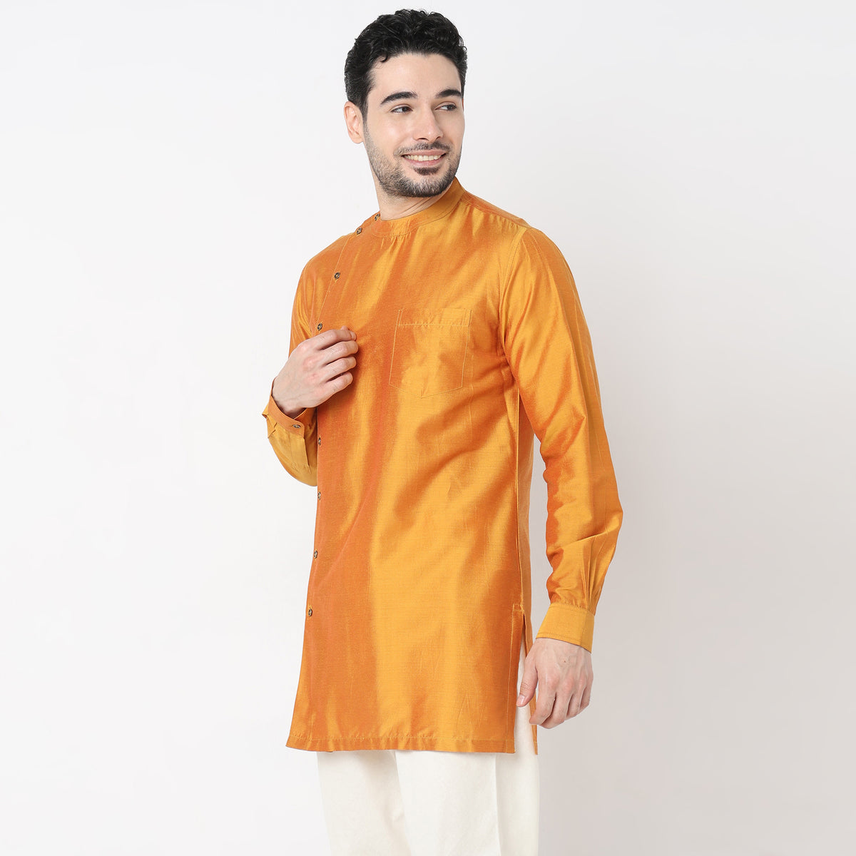 Regular Fit Solid Short Kurta