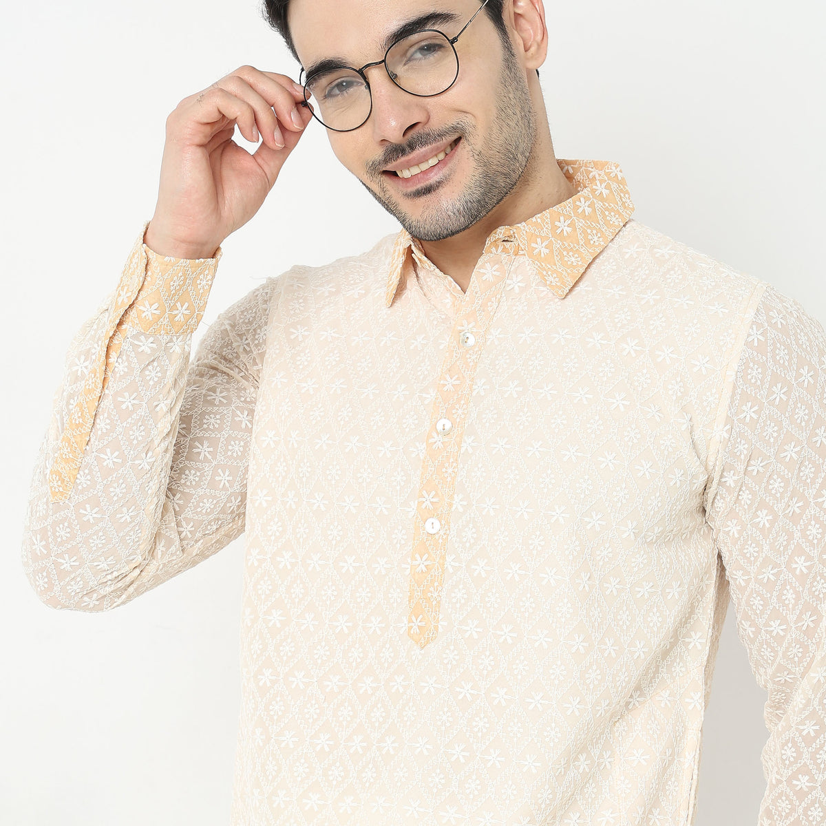 Regular Fit Embroidered Kurta