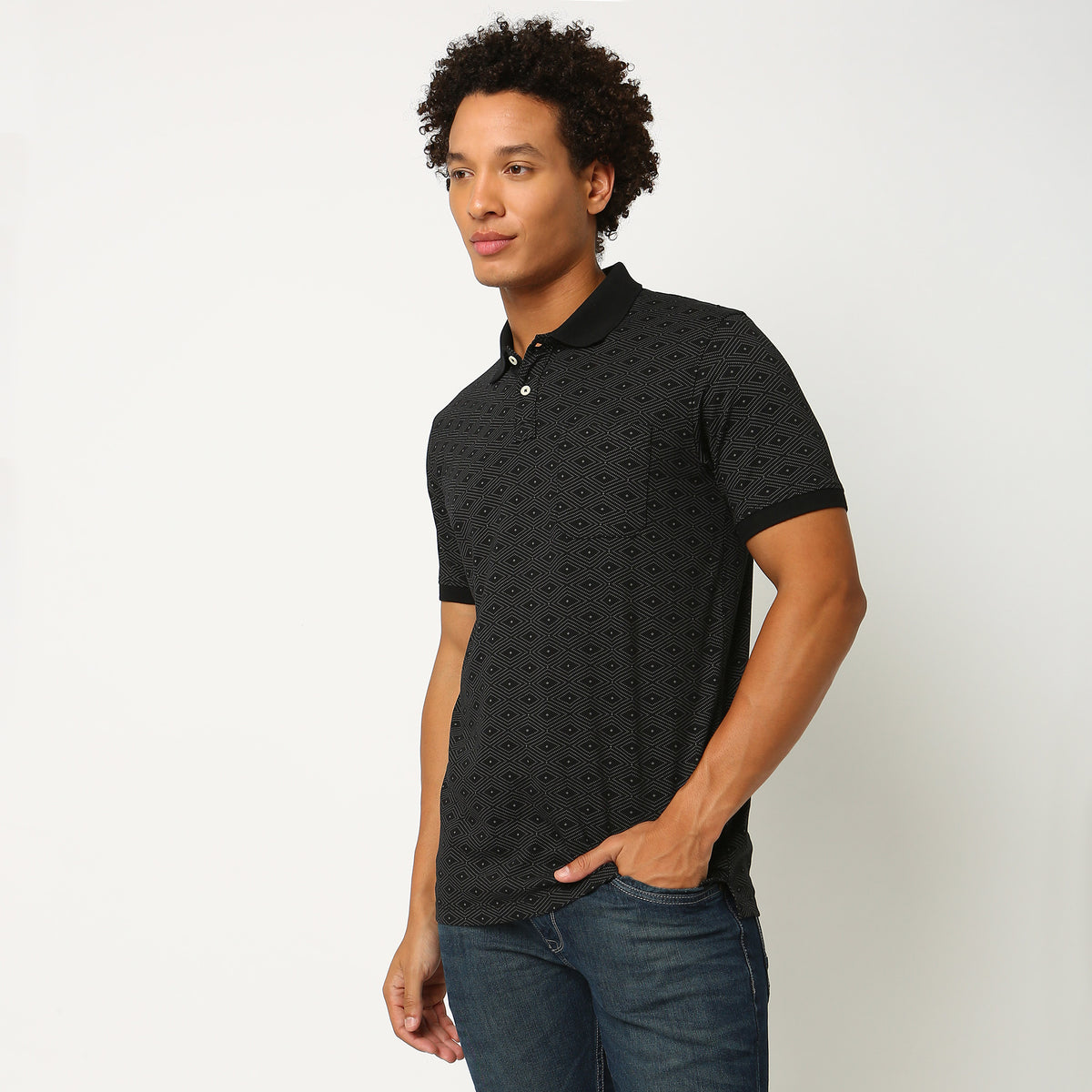 Regular Fit Printed Polo T-Shirt