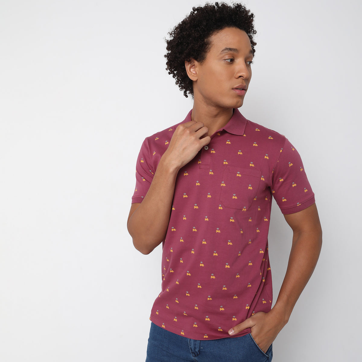 Regular Fit Printed Polo T-Shirt