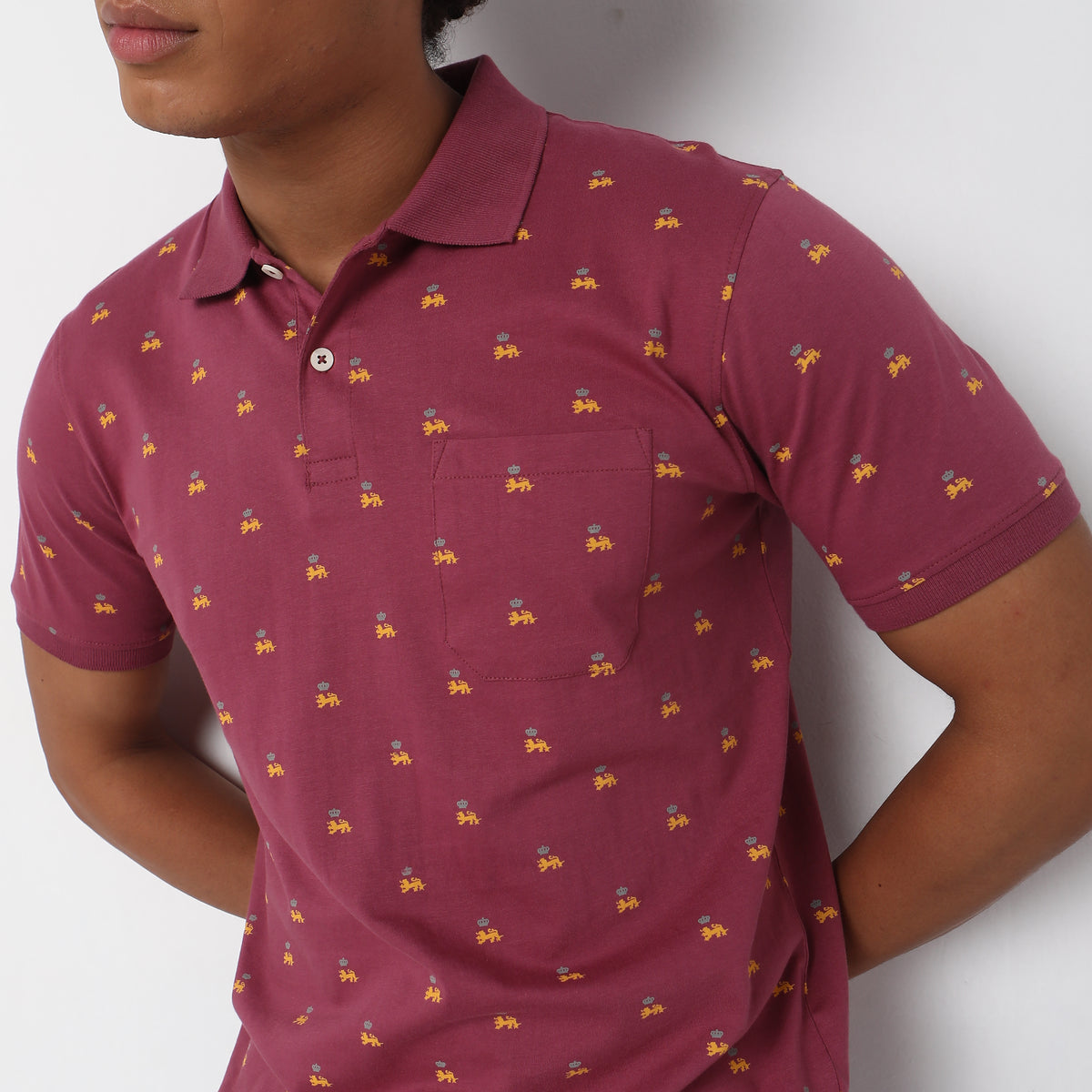 Regular Fit Printed Polo T-Shirt