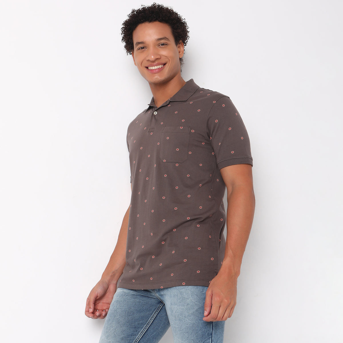 Regular Fit Printed Polo T-Shirt