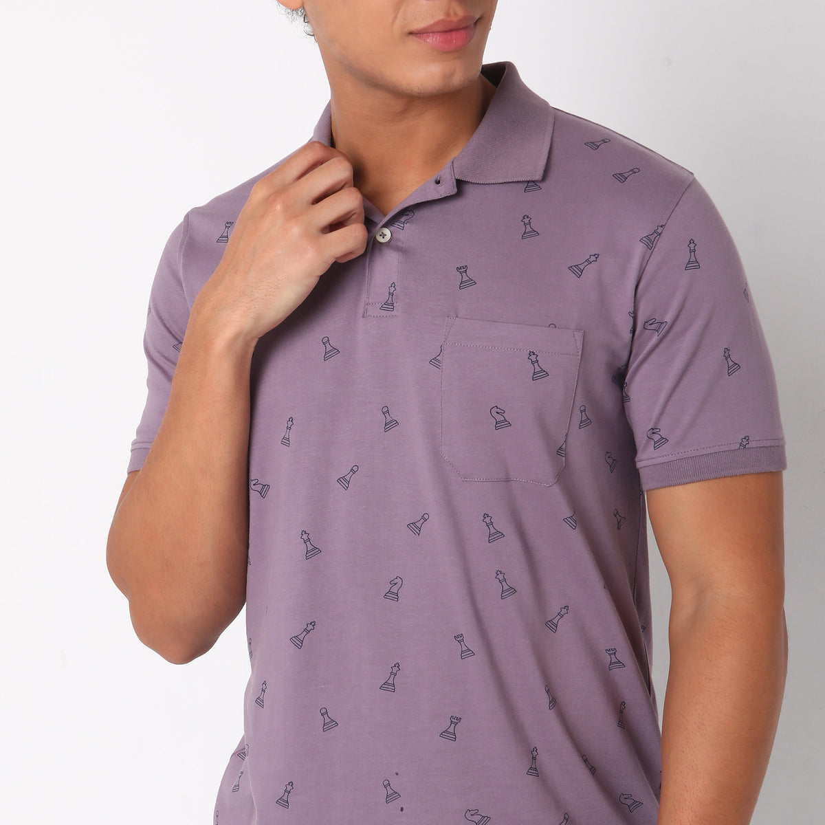 Regular Fit Printed Polo T-Shirt