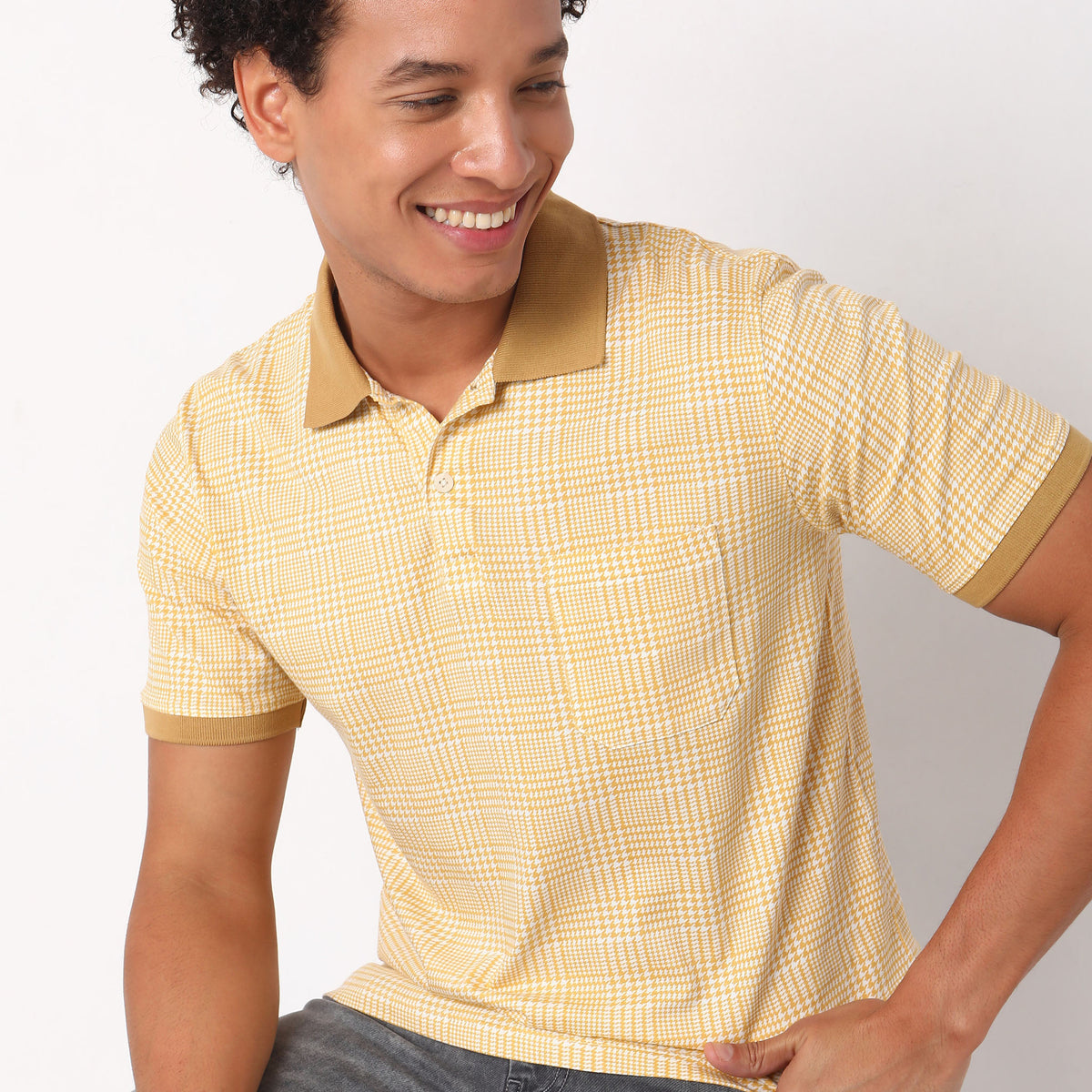 Regular Fit Printed Polo T-Shirt