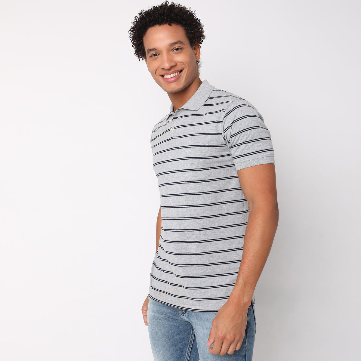 Regular Fit Striped Polo T-Shirt