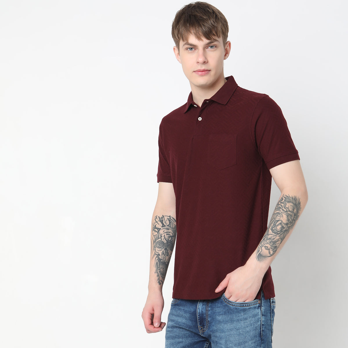 Regular Fit Structured Polo T-Shirt