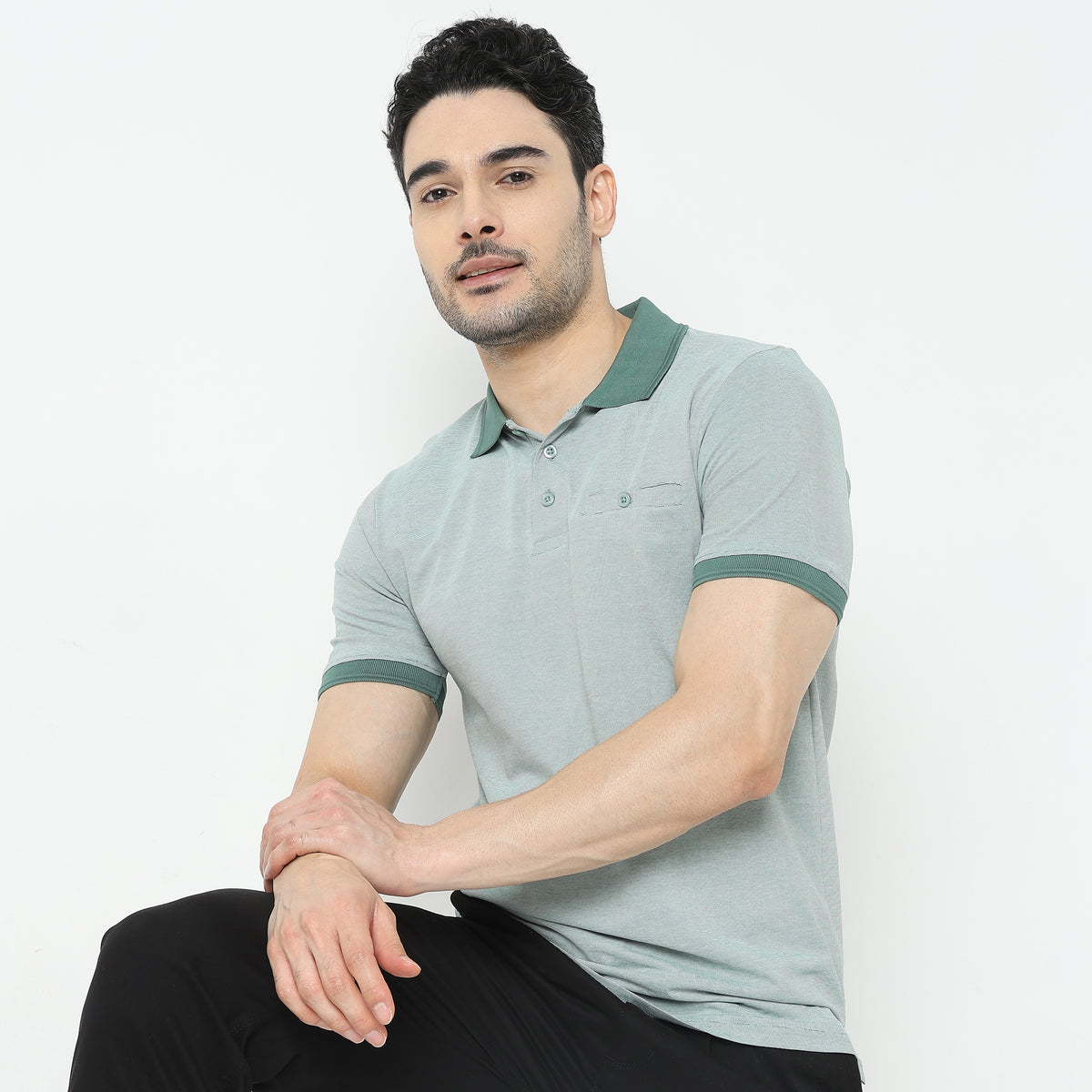 Regular Fit Solid Polo T-Shirt