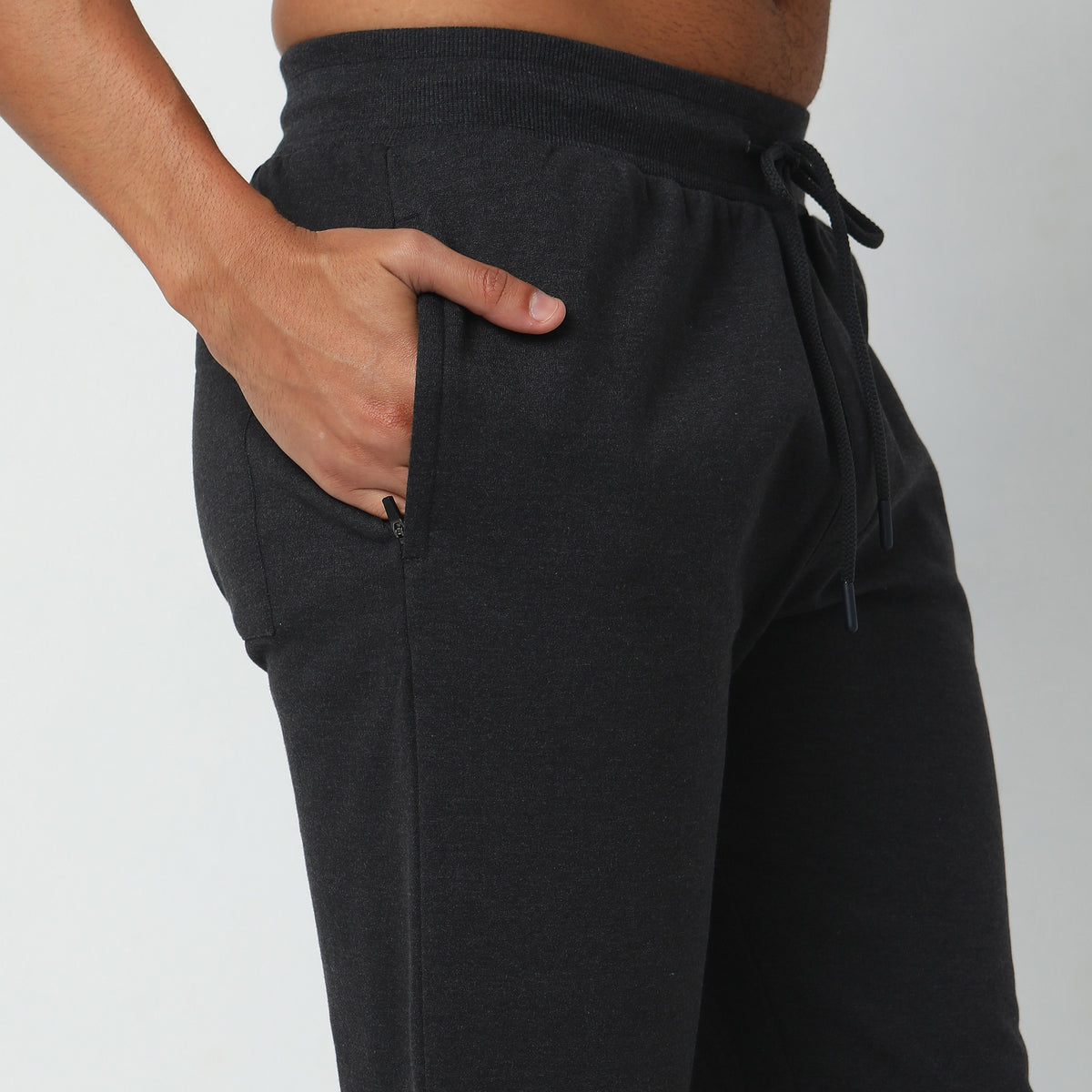 Regular Fit Solid Mid Rise Joggers